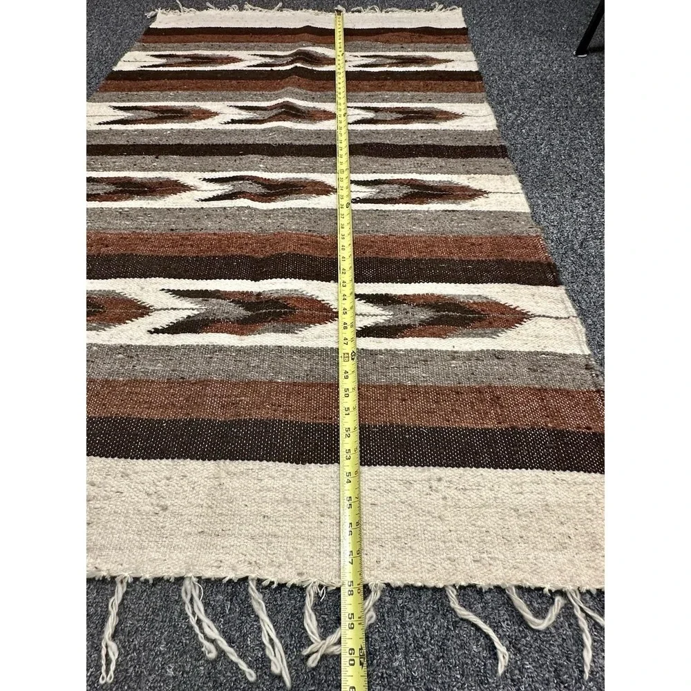 VTG South American Handmade Wool Runner Rug Saddle Blanket 58